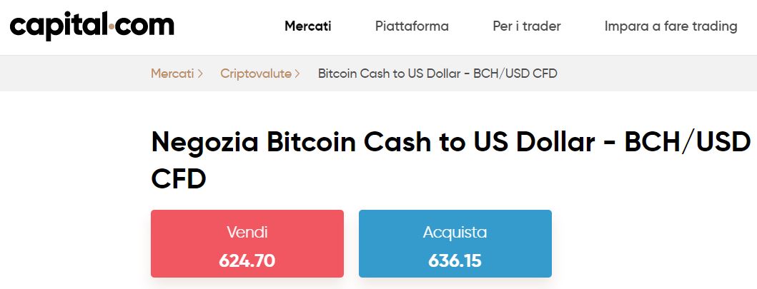 comprare bitcoin cash con capital