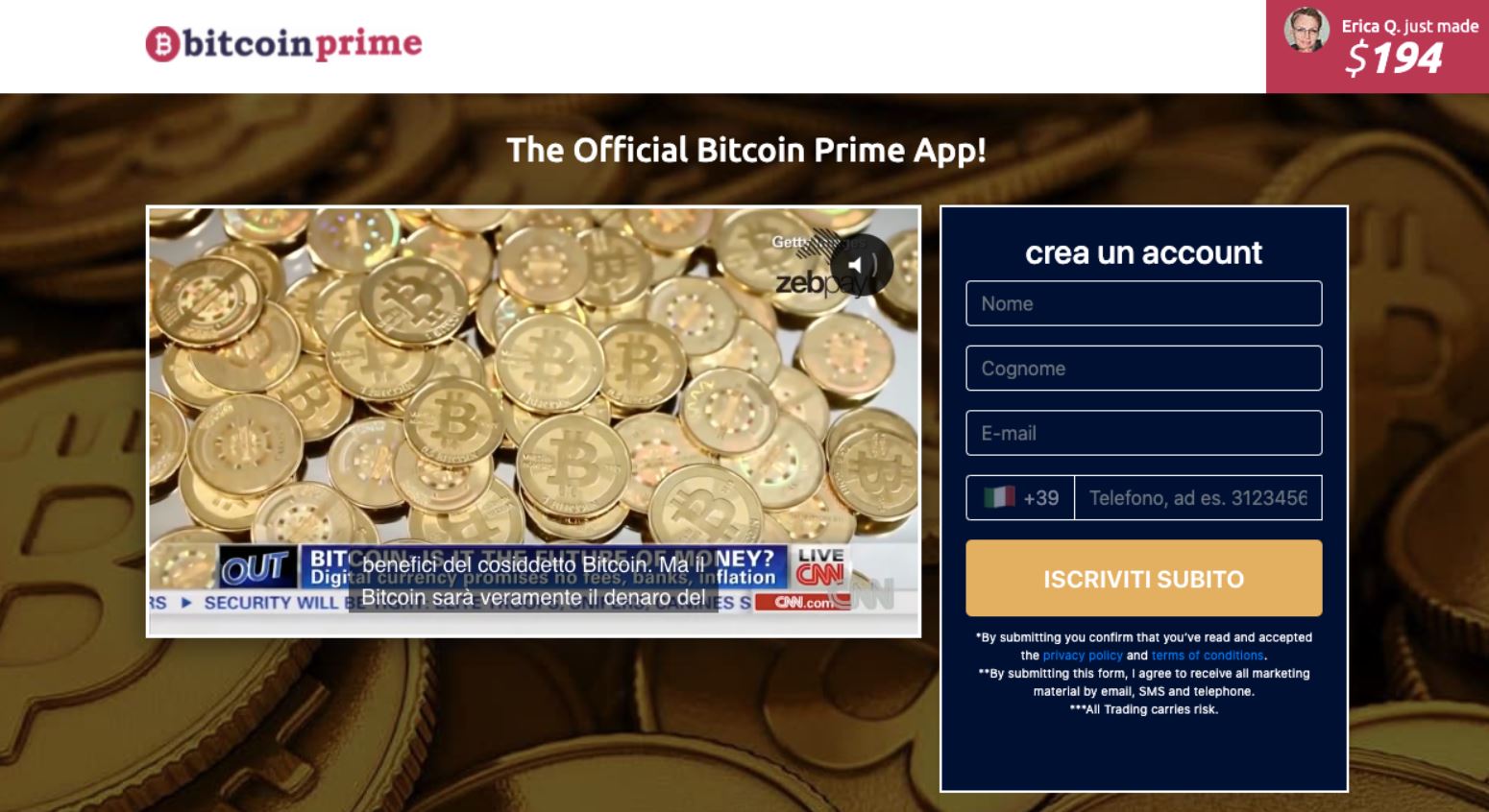 Bitcoin Prime è una truffa